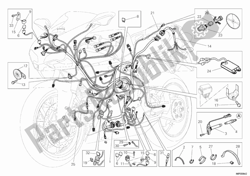 Todas as partes de Chicote De Fiação do Ducati Superbike 1198 R 2010